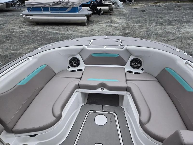 Slide: The Image of 2025 Hurricane Center Console 24 OB boat interior with spacious seating and modern design. - 42