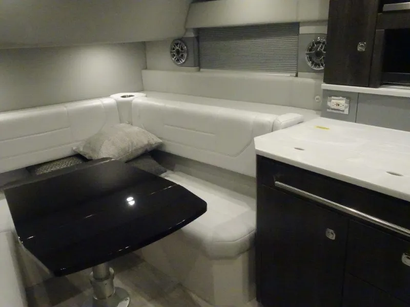 Slide: The Image of Luxurious interior of 2021 Formula 430 Super Sport Crossover with sleek seating and modern table. - 16