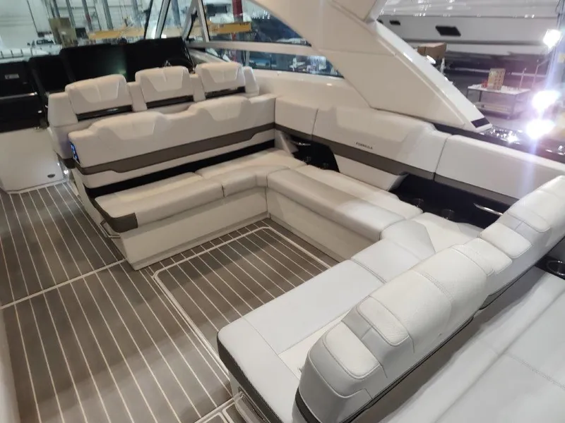 Slide: The Image of Luxurious seating area on a 2021 Formula 430 Super Sport Crossover yacht. - 26