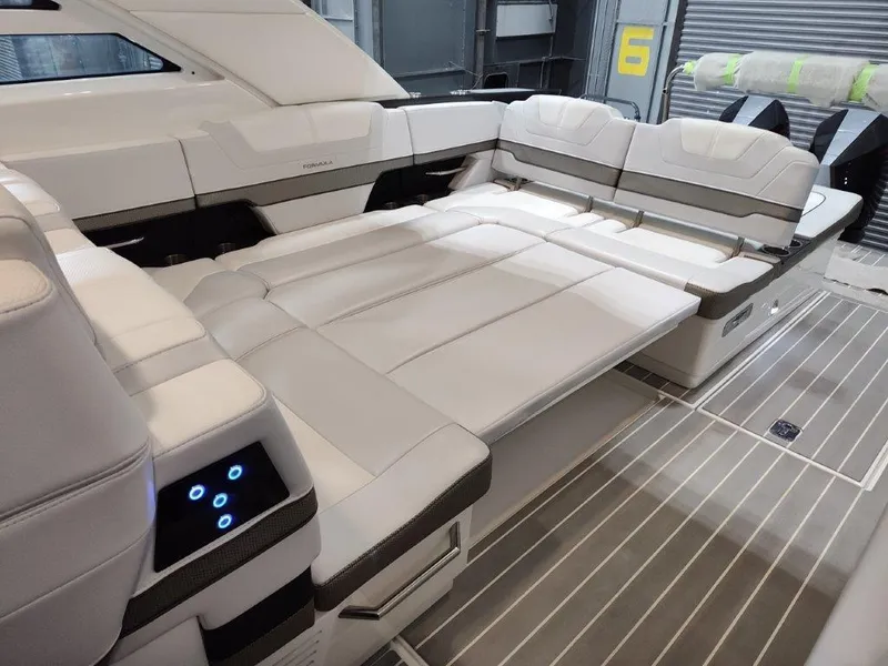 Slide: The Image of 2021 Formula 430 Super Sport Crossover luxury seating area with modern design. - 33