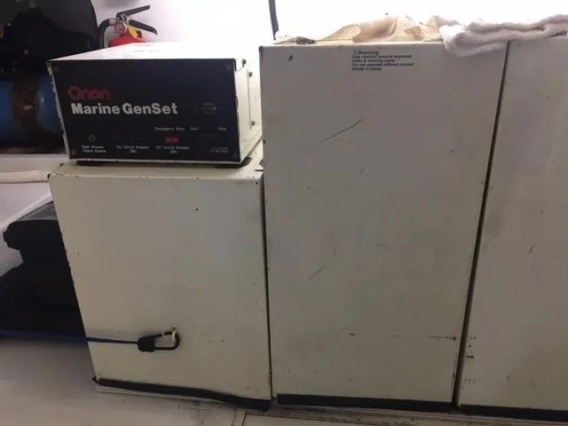 Slide: The Image of Onan Marine GenSet in 1996 Viking 47 Convertible engine room. - 35
