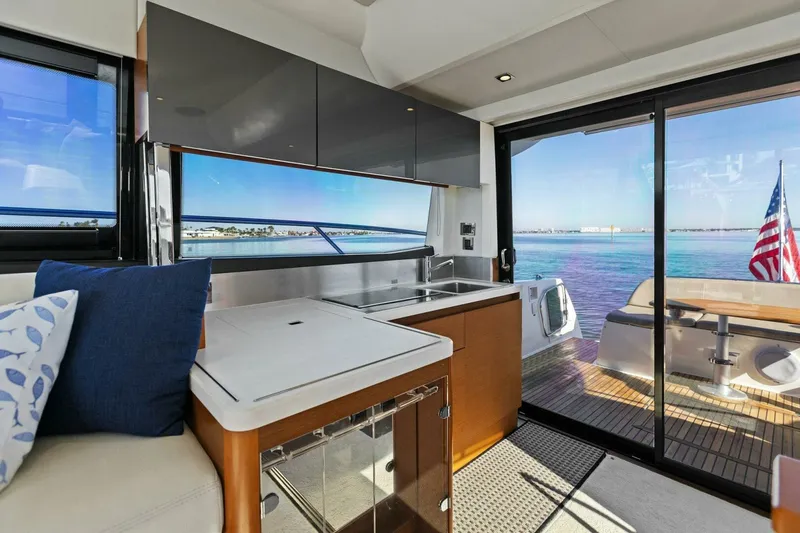 Slide: The Image of Luxurious interior of 2014 Prestige 450 S yacht with ocean view. - 12