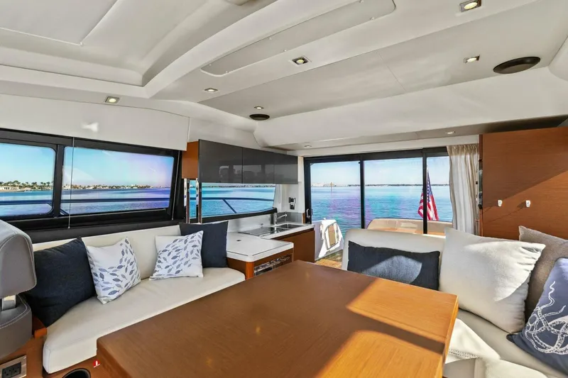 Slide: The Image of Luxurious interior of 2014 Prestige 450 S yacht with ocean view. - 27