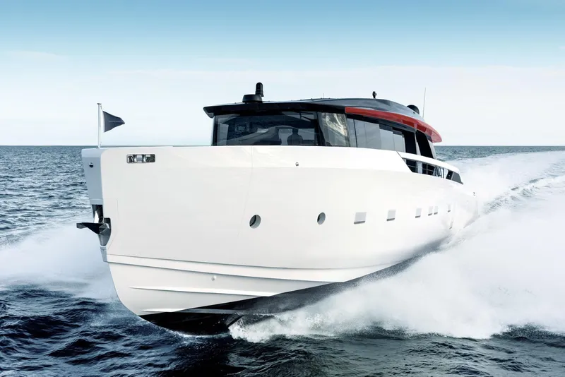 Slide: The Image of 2026 Sanlorenzo SP92 yacht cruising on open water. - 23