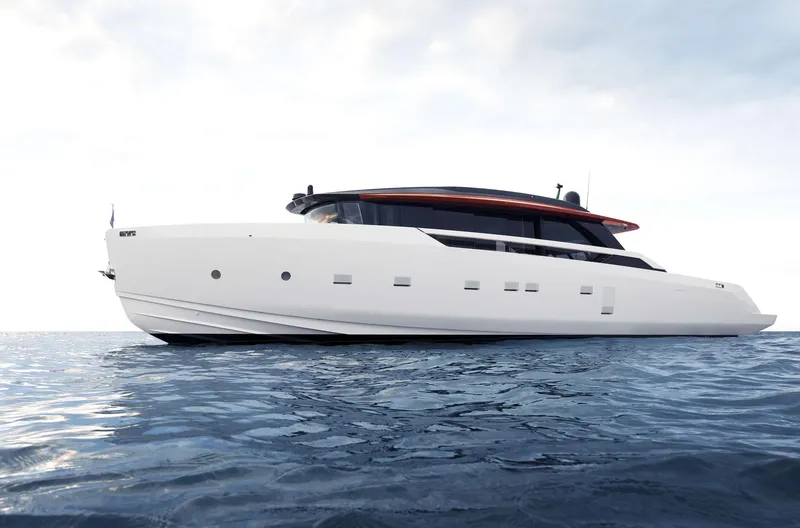 Slide: The Image of 2026 Sanlorenzo SP92 yacht on open water, sleek modern design. - 25