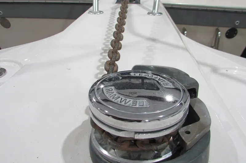 Slide: The Image of Close-up of a 2000 Ocean Yachts 48 Sun Sport anchor windlass. - 23