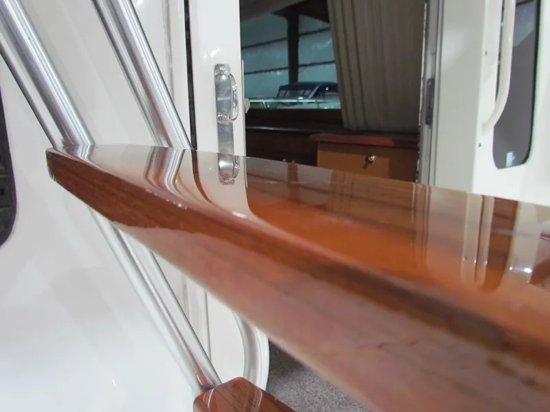 Slide: The Image of Polished wood interior detail of 2000 Ocean Yachts 48 Sun Sport. - 36