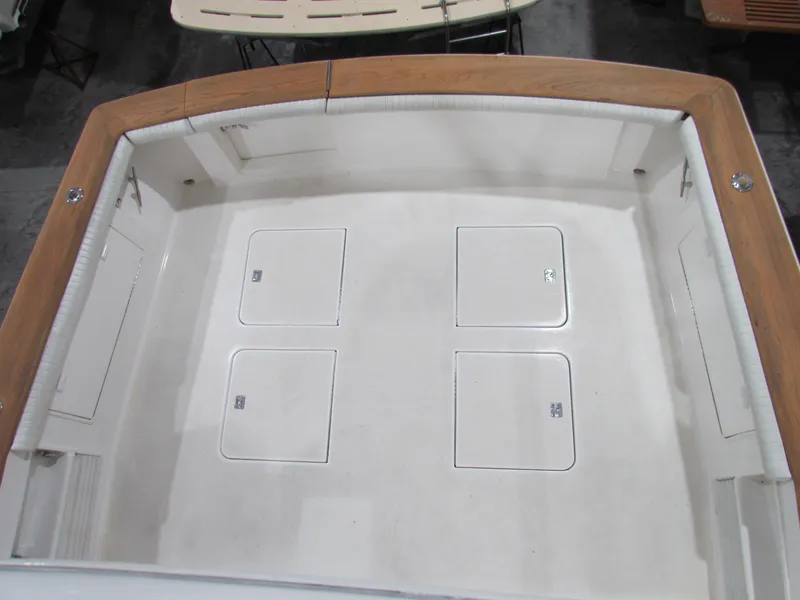 Slide: The Image of Spacious deck of 2000 Ocean Yachts 48 Sun Sport with storage compartments. - 47