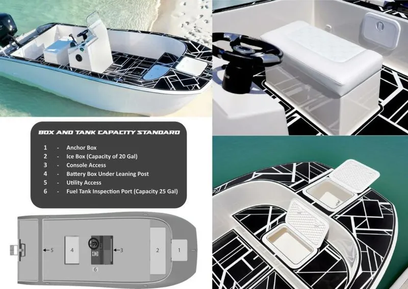 Slide: The Image of 2024 BlueCat 17 LF boat with seating, storage, and console features. - 9