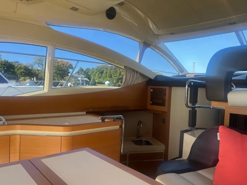 Slide: The Image of Luxurious interior of a 2013 Azimut 40 Flybridge yacht with modern furnishings. - 34