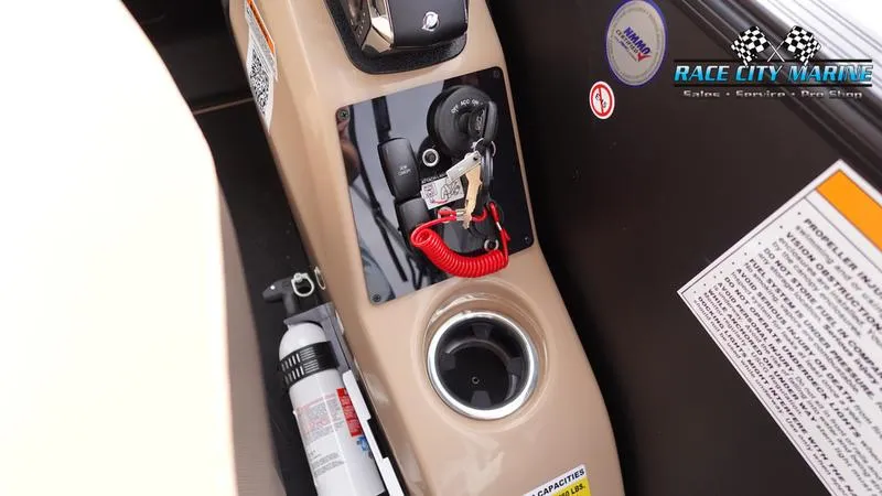 Slide: The Image of Control panel of 2025 Barletta Cabrio 22UC with safety features and cup holder. - 27