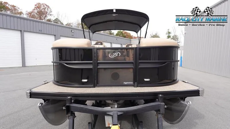 Slide: The Image of 2025 Barletta Cabrio 22UC pontoon boat on trailer at Race City Marine. - 3