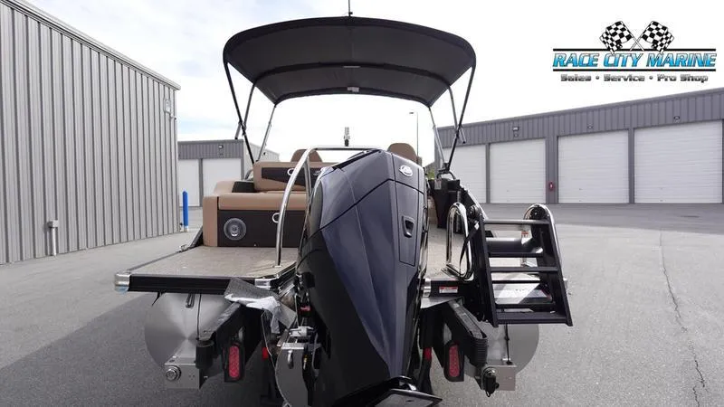 Slide: The Image of 2025 Barletta Cabrio 22UC pontoon boat with outboard motor at Race City Marine. - 4