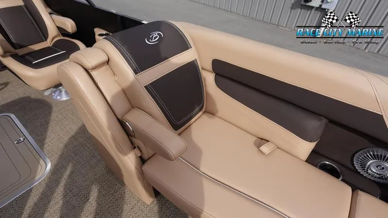 Slide: The Image of Luxurious seating in the 2025 Barletta Cabrio 22UC pontoon boat interior. - 42