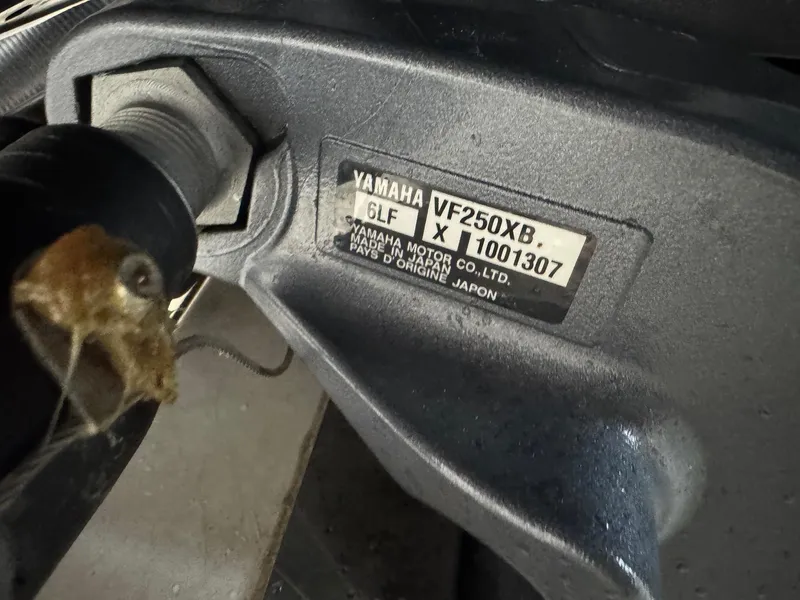 Slide: The Image of Yamaha VF250XB engine on 2022 Robalo R230 Center Console boat. - 2