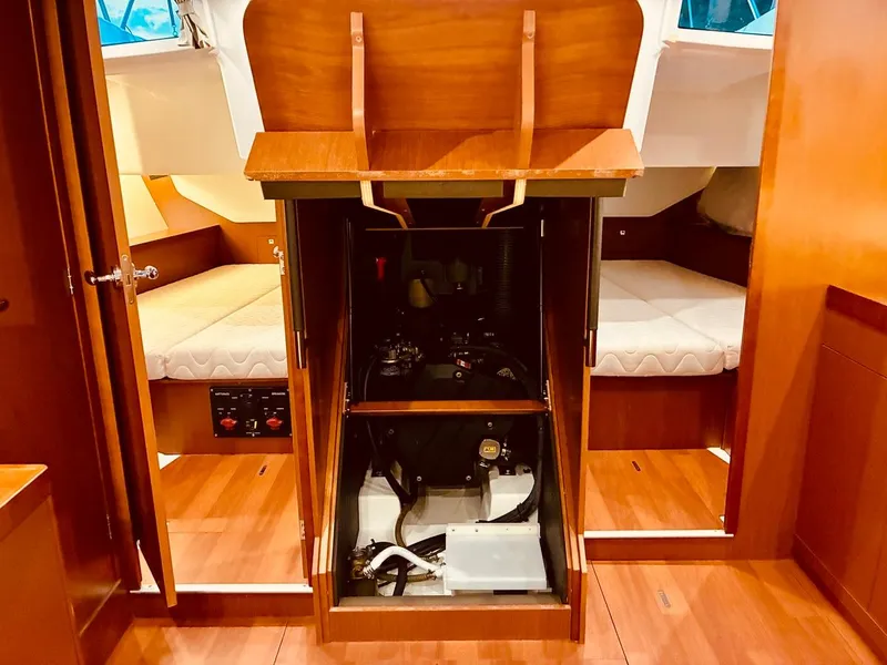 Slide: The Image of Engine compartment of 2017 Beneteau Oceanis 45 sailboat, showcasing interior design and layout. - 35