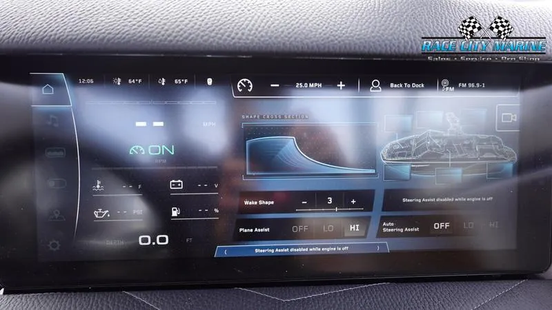 Slide: The Image of 2025 Nautique Super Air Nautique G25 dashboard display with advanced controls and navigation features. - 38