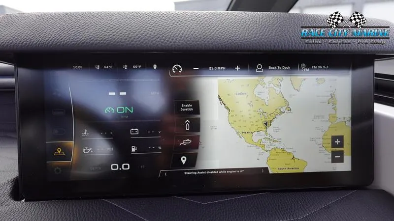 Slide: The Image of 2025 Nautique Super Air Nautique G25 dashboard with navigation and control display. - 42