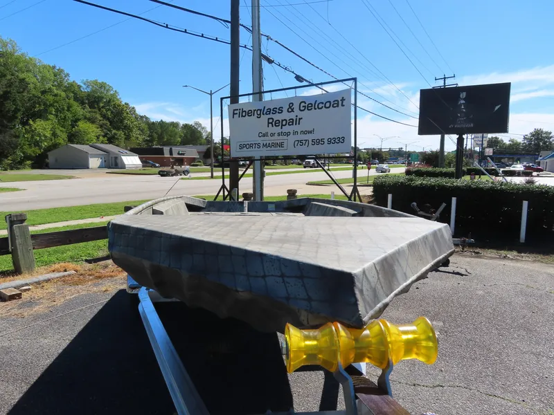 Slide: The Image of WeldBilt 1852 boat at fiberglass repair shop, 2025 model. - 4