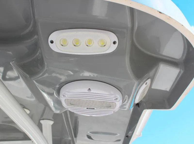 Slide: The Image of 2023 Seapro 259 boat ceiling with LED lights and speaker system. - 16