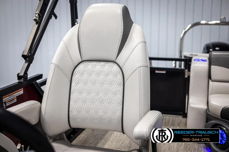 Slide: The Image of 2023 Avalon LSZ CRB boat seat with elegant stitching and armrests. - 38