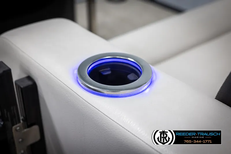 Slide: The Image of Illuminated cup holder on 2023 Avalon LSZ CRB boat seat. - 42