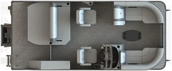 Slide: The Image of Top view of 2025 Starcraft EX20QDH boat interior layout. - 1