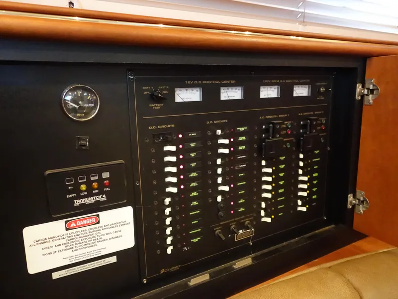 Slide: The Image of Electrical control panel of a 2001 Cruisers Yachts 4270 Express. - 29