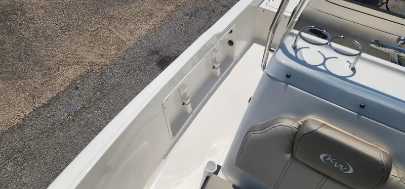 Slide: The Image of 2024 Key West 1720CC boat interior with console and seating. - 14