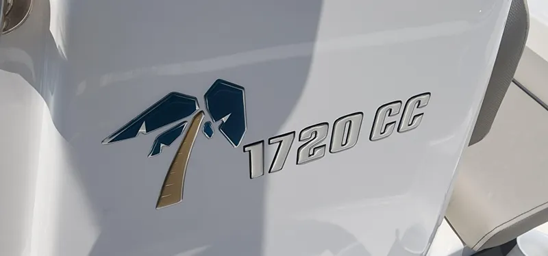 Slide: The Image of 2024 Key West 1720CC boat logo and model name on white surface. - 16