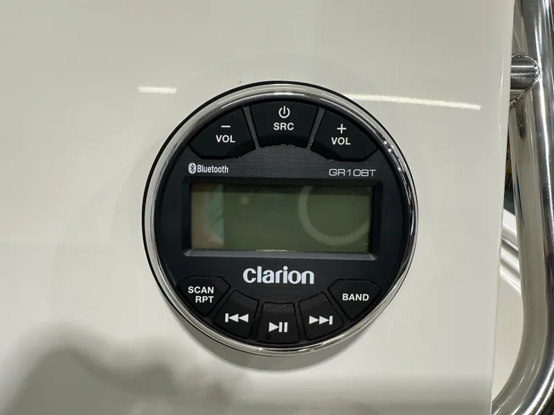 Slide: The Image of Clarion GR10BT Bluetooth stereo on 2024 Key West 189FS boat dashboard. - 19