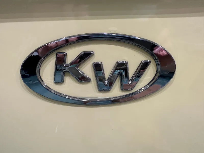 Slide: The Image of Chrome "KW" logo on 2024 Key West 189FS boat. - 9