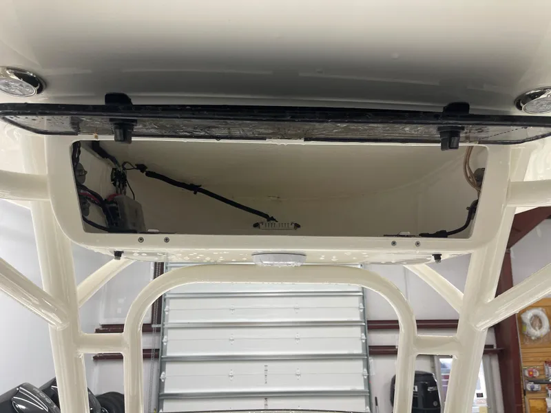 Slide: The Image of Interior view of 2025 Key West 219fs boat console wiring. - 31