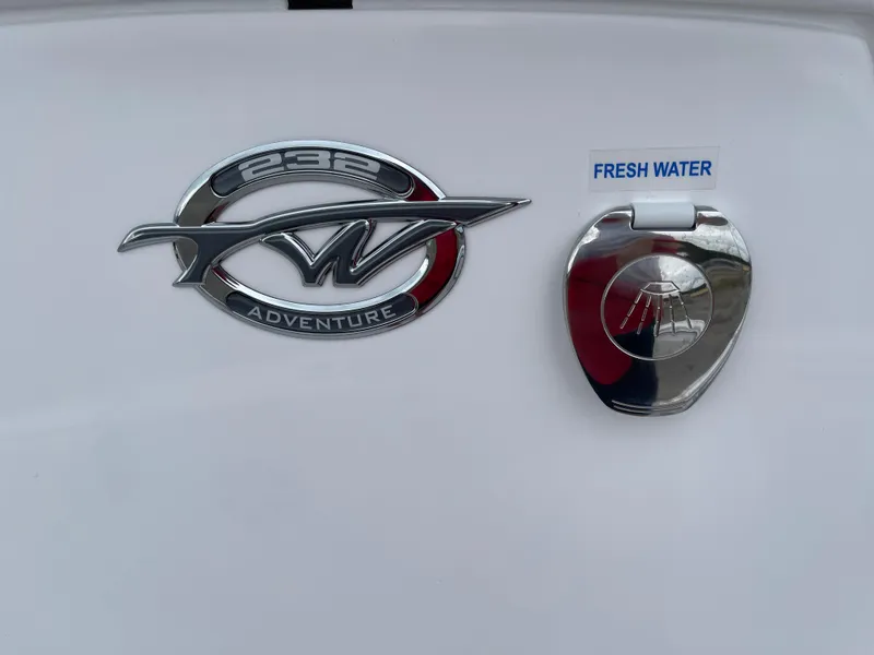 Slide: The Image of Tidewater 232cc 2025 boat emblem and fresh water access. - 38