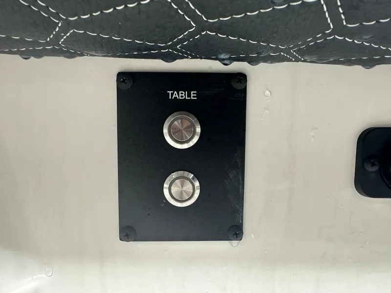 Slide: The Image of Control panel with buttons labeled "Table" on 2024 Tidewater 292CC boat. - 47