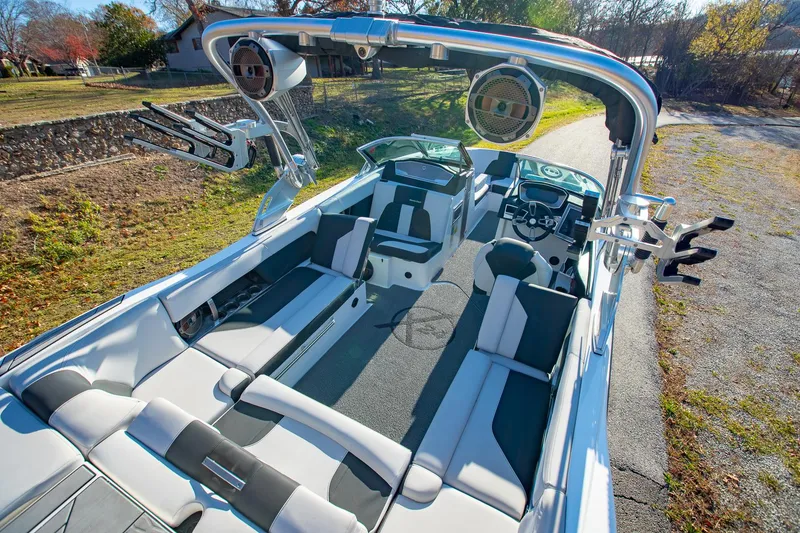 Slide: The Image of 2019 MasterCraft X24 boat with spacious seating and modern design. - 5
