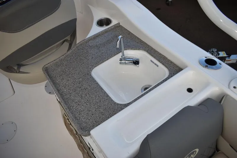 Slide: The Image of 2025 Key West 239 DFS boat sink with granite countertop and faucet. - 30
