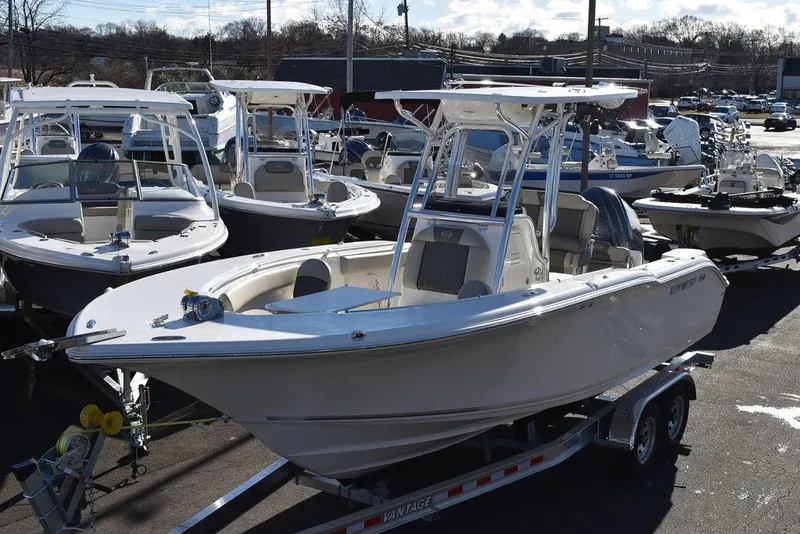 The Image of 2025 Key West 244 CC boat on trailer in marina lot. - 1