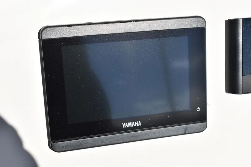 Slide: The Image of Yamaha display screen on 2025 Key West 244 CC boat dashboard. - 35