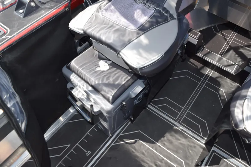 Slide: The Image of Interior of 2025 Stabicraft 1550 Fisher Profish with seating and storage. - 15