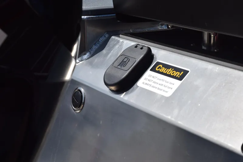 Slide: The Image of Close-up of 2025 Stabicraft 1550 Fisher Profish dashboard with caution label. - 8