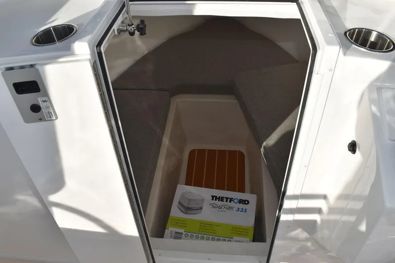 Slide: The Image of 2025 Steiger Craft 21 Peconic boat cabin with Thetford Porta Potti 335. - 44