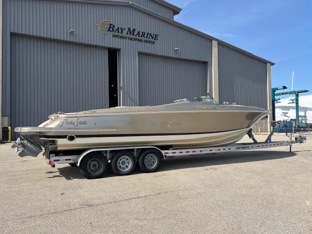 The Image of 2014 Chris-Craft Launch 32 boat on trailer at Bay Marine Chicago Yachting Center. - 0
