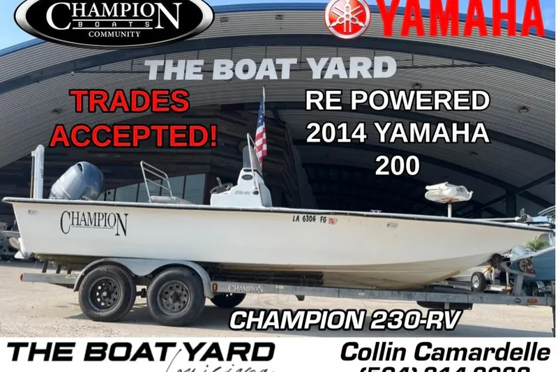The Image of 2002 Champion 230-RV boat with 2014 Yamaha engine at The Boat Yard. Trades accepted. - 0