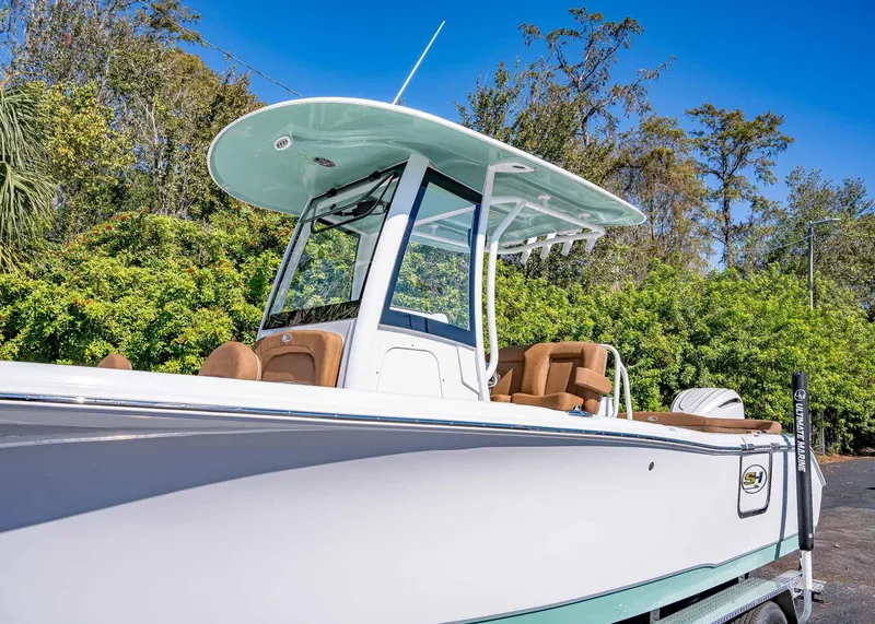 Slide: The Image of 2025 Sea Hunt Ultra 255 SE boat with sleek design and modern features. - 3