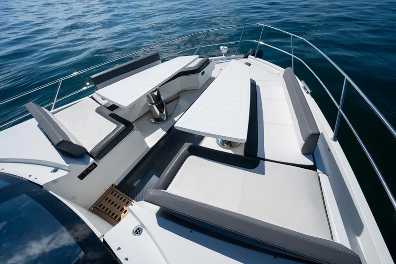 Slide: The Image of Luxurious seating area on 2019 Galeon 650 Sky yacht deck. - 18