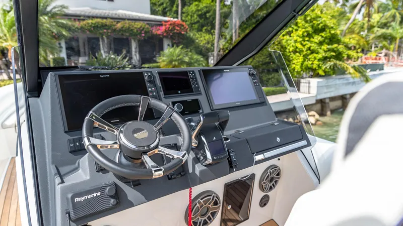 Slide: The Image of Technohull EXPLORER 40S 2025 dashboard with advanced navigation and control systems. - 9