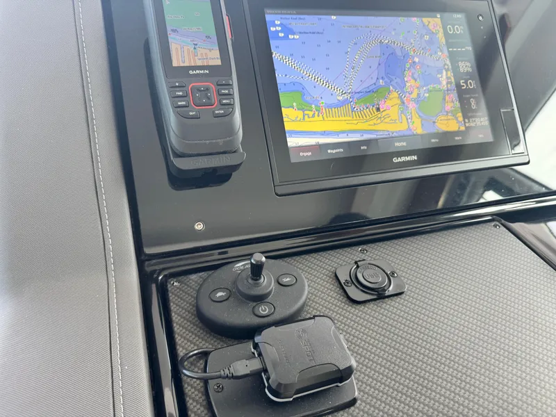 Slide: The Image of Dashboard of 2019 Cruisers Yachts 42 Cantius with Garmin navigation system. - 20