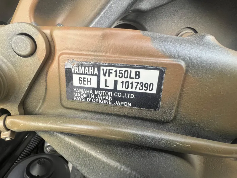 Slide: The Image of Close-up of a Yamaha motor label on Excel 2072 Stalker SC, 2025 model. - 15