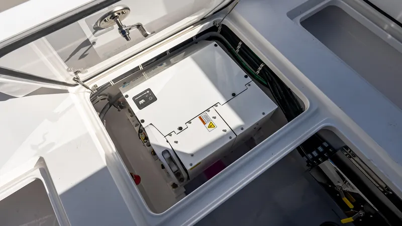 Slide: The Image of 2025 Valhalla Boatworks V-37 engine compartment, showcasing modern design and equipment. - 21